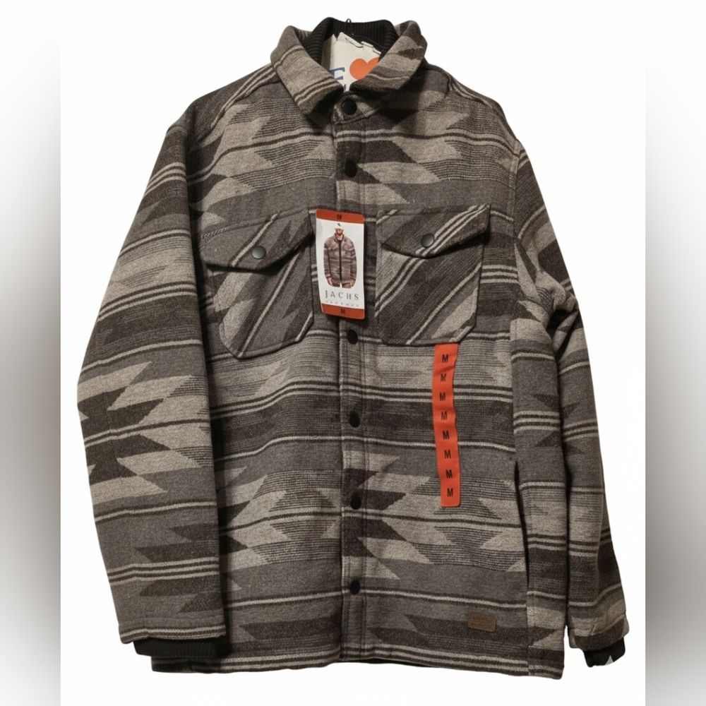 JACHS NY Men's Wool Blend Shirt Jacket